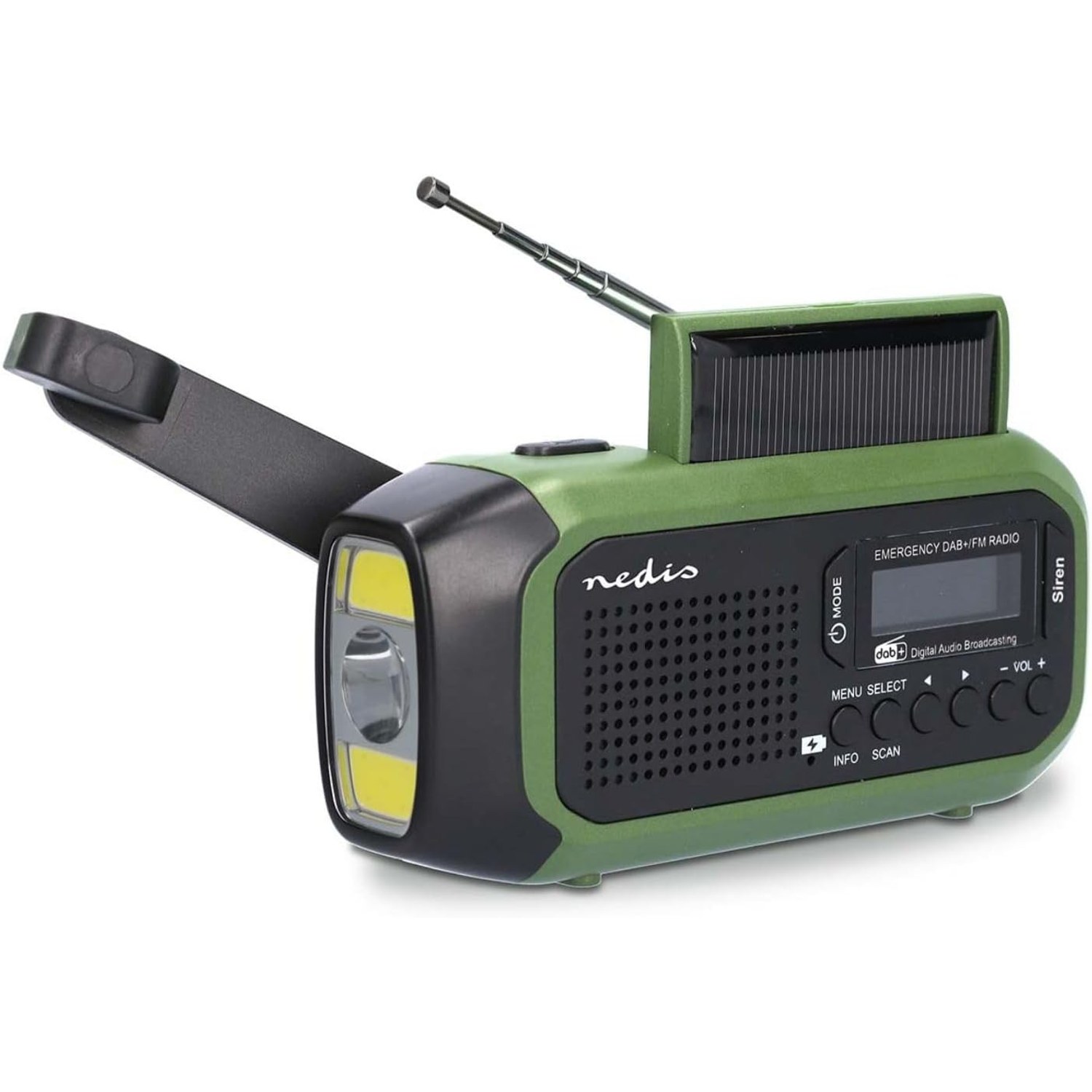 Nedis RDDBCR2000GN DAB+/FM Wind-up Radio